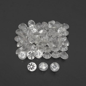 Pedras preciosas de safira branco natural de  ct, corte redondo, VVS-VS