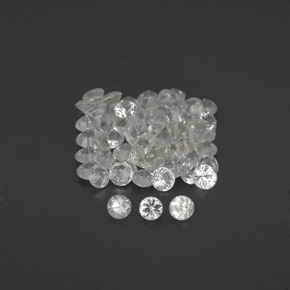 Pedras preciosas de safira branco natural de  ct, corte redondo, VVS-VS