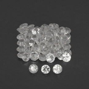 Pedras preciosas de safira branco natural de  ct, corte redondo, VVS-VS
