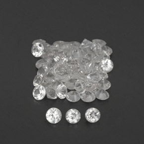Pedras preciosas de safira branco natural de  ct, corte redondo, VVS-VS