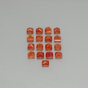 Pedras preciosas de safira laranja natural de  ct, quadrado, VVS-VS