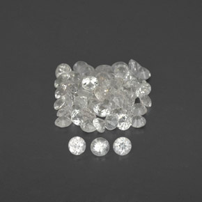 Pedras preciosas de safira branco natural de  ct, corte redondo, VVS-VS