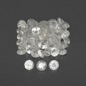 Pedras preciosas de safira branco natural de  ct, corte redondo, VVS-VS