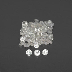 Pedras preciosas de safira branco natural de  ct, corte redondo, VVS-VS