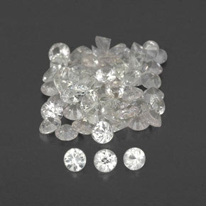 Pedras preciosas de safira branco natural de  ct, corte redondo, VVS-VS