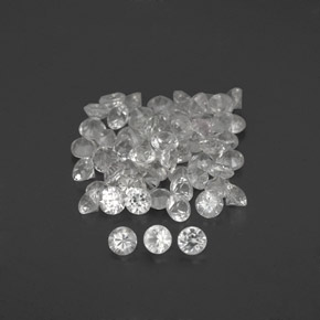Pedras preciosas de safira branco natural de  ct, corte redondo, VVS-VS