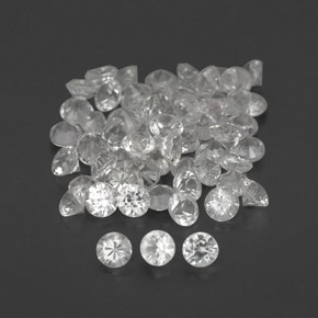 Pedras preciosas de safira branco natural de  ct, corte redondo, VVS-VS