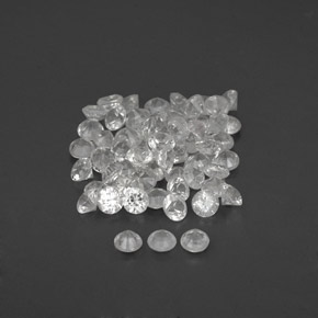 Pedras preciosas de safira branco natural de  ct, corte redondo, VVS-VS