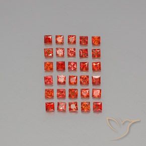 Pedras preciosas de Safira Vermelho brilhante natural de 3.21 ct, Quadrado, VVS-VS