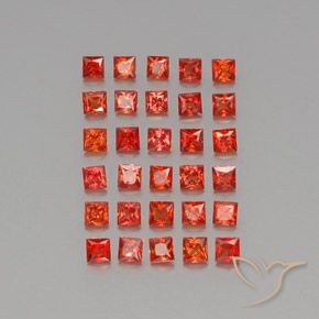 Pedras preciosas de Safira Vermelho brilhante natural de 3.21 ct, Quadrado, VVS-VS