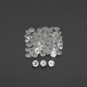 Pedras preciosas de safira branco natural de  ct, corte redondo, VVS-VS
