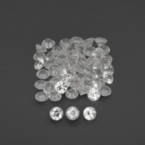 Pedras preciosas de safira branco natural de  ct, corte redondo, VVS-VS