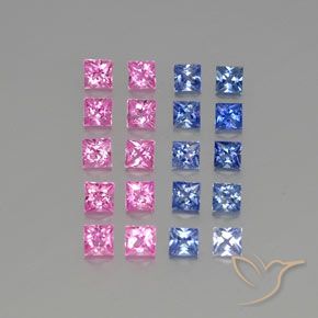 Pedras preciosas de Safira Multicolorido natural de 3.79 ct, Quadrado, VVS-VS