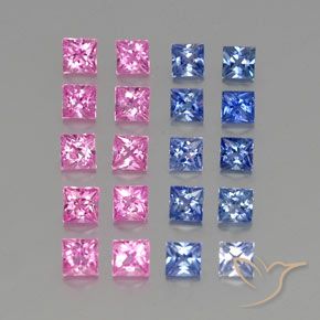 Pedras preciosas de Safira Multicolorido natural de 3.79 ct, Quadrado, VVS-VS