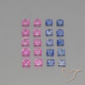 Pedras preciosas de Safira Multicolorido natural de 3.79 ct, Quadrado, VVS-VS