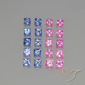 Pedras preciosas de Safira Multicolorido natural de 3.35 ct, Quadrado, VVS-VS