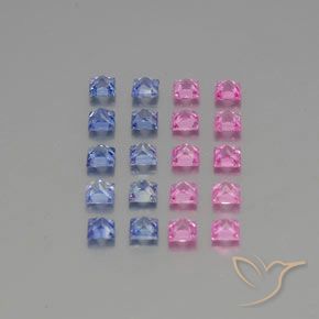Pedras preciosas de Safira Multicolorido natural de 3.35 ct, Quadrado, VVS-VS