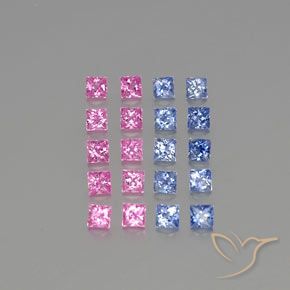 Pedras preciosas de Safira Multicolorido natural de 2.50 ct, Quadrado, VVS-VS