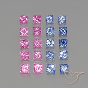 Pedras preciosas de Safira Multicolorido natural de 2.50 ct, Quadrado, VVS-VS