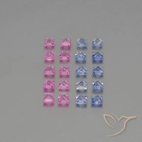Pedras preciosas de Safira Multicolorido natural de 2.50 ct, Quadrado, VVS-VS