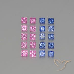 Pedras preciosas de Safira Multicolorido natural de 2.65 ct, Quadrado, VVS-VS