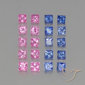 Pedras preciosas de Safira Multicolorido natural de 2.65 ct, Quadrado, VVS-VS