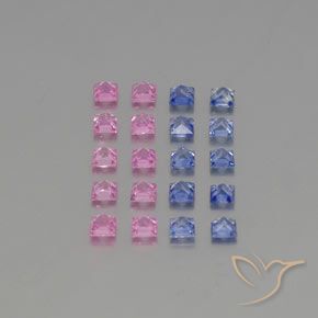 Pedras preciosas de Safira Multicolorido natural de 2.65 ct, Quadrado, VVS-VS