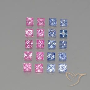 Pedras preciosas de Safira Multicolorido natural de 3.33 ct, Quadrado, VVS-VS