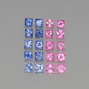 Pedras preciosas de Safira Multicolorido natural de 4.18 ct, Quadrado, VVS-VS