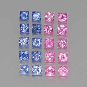 Pedras preciosas de Safira Multicolorido natural de 4.18 ct, Quadrado, VVS-VS