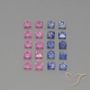 Pedras preciosas de Safira Multicolorido natural de 3.40 ct, Quadrado, VVS-VS