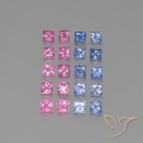 Pedras preciosas de Safira Multicolorido natural de 3.12 ct, Quadrado, VVS-VS