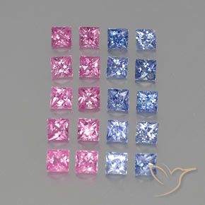 Pedras preciosas de Safira Multicolorido natural de 3.12 ct, Quadrado, VVS-VS