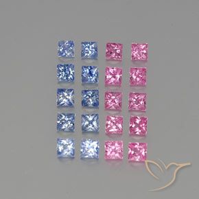 Pedras preciosas de Safira Multicolorido natural de 3.48 ct, Quadrado, VVS-VS
