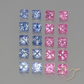 Pedras preciosas de Safira Multicolorido natural de 3.48 ct, Quadrado, VVS-VS