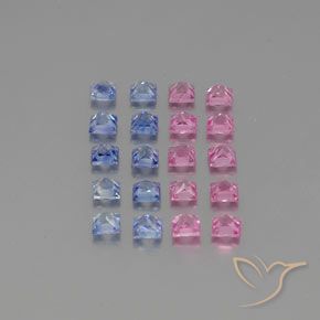 Pedras preciosas de Safira Multicolorido natural de 3.48 ct, Quadrado, VVS-VS