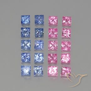 Pedras preciosas de Safira Multicolorido natural de 3.71 ct, Quadrado, VVS-VS