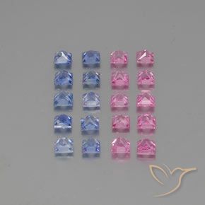 Pedras preciosas de Safira Multicolorido natural de 3.71 ct, Quadrado, VVS-VS