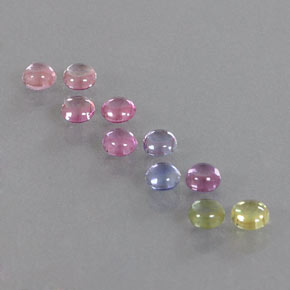 Pedras preciosas de safira multicolorido natural de 2,69 ct, corte redondo, transparente