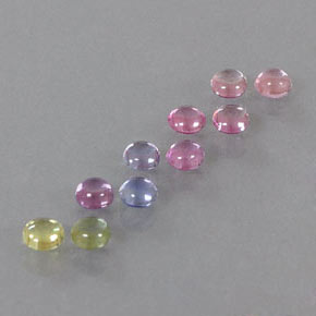 Pedras preciosas de safira multicolorido natural de 2,69 ct, corte redondo, transparente