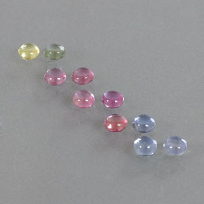 Pedras preciosas de safira multicolorido natural de  ct, corte redondo, transparente