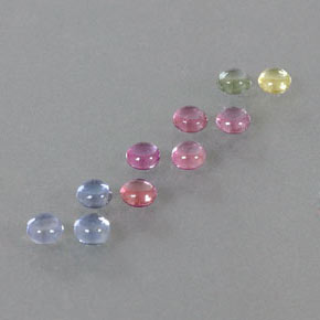 Pedras preciosas de safira multicolorido natural de  ct, corte redondo, transparente