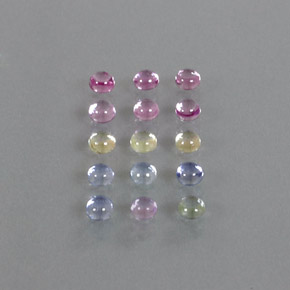 Pedras preciosas de safira multicolorido natural de  ct, corte redondo, transparente