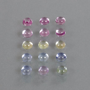 Pedras preciosas de safira multicolorido natural de  ct, corte redondo, transparente