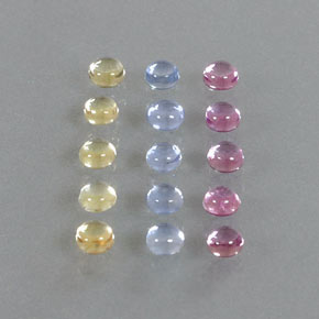 Pedras preciosas de safira multicolorido natural de 2,68 ct, corte redondo, transparente