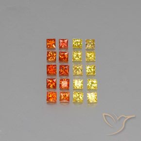 Pedras preciosas de Safira Multicolorido natural de 2.83 ct, Quadrado, VVS-VS