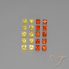 Pedras preciosas de safira multicolorido natural de 2,22 ct, quadrado, VVS-VS