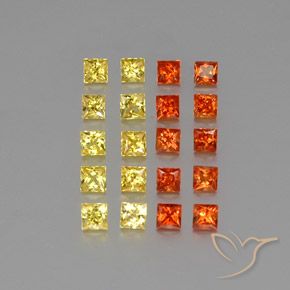 Pedras preciosas de safira multicolorido natural de 2,22 ct, quadrado, VVS-VS