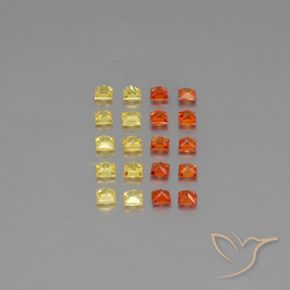 Pedras preciosas de safira multicolorido natural de 2,22 ct, quadrado, VVS-VS