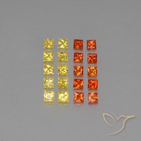 Pedras preciosas de safira multicolorido natural de 2,73 ct, quadrado, VVS-VS